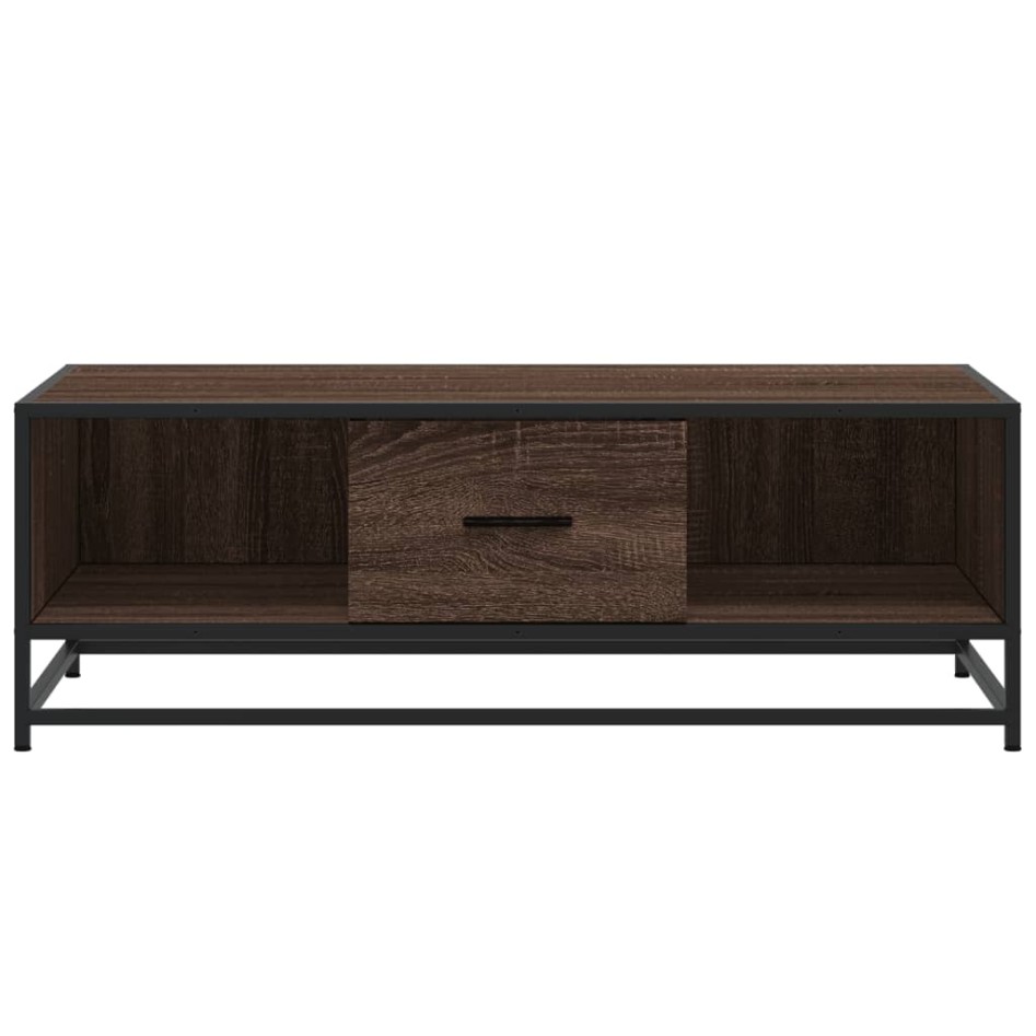 Mesa de centro madera ingeniería metal marrón 100x57x35