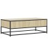 Mesa de centro madera ingeniería metal roble Sonoma