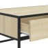 Mesa de centro madera ingeniería metal roble Sonoma