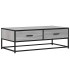 Mesa de centro madera ingeniería metal gris Sonoma 100x50x35