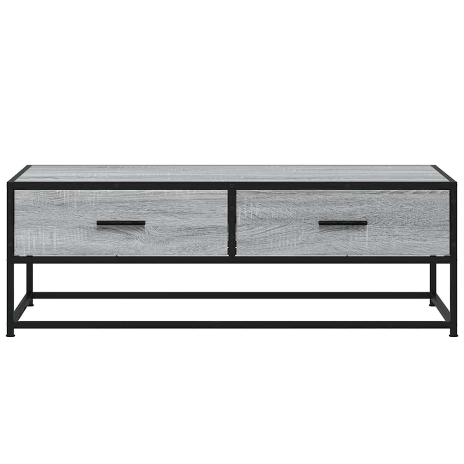 Mesa de centro madera ingeniería metal gris Sonoma 100x50x35