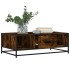 Mesa de centro madera ingeniería metal roble humo 100x57x35