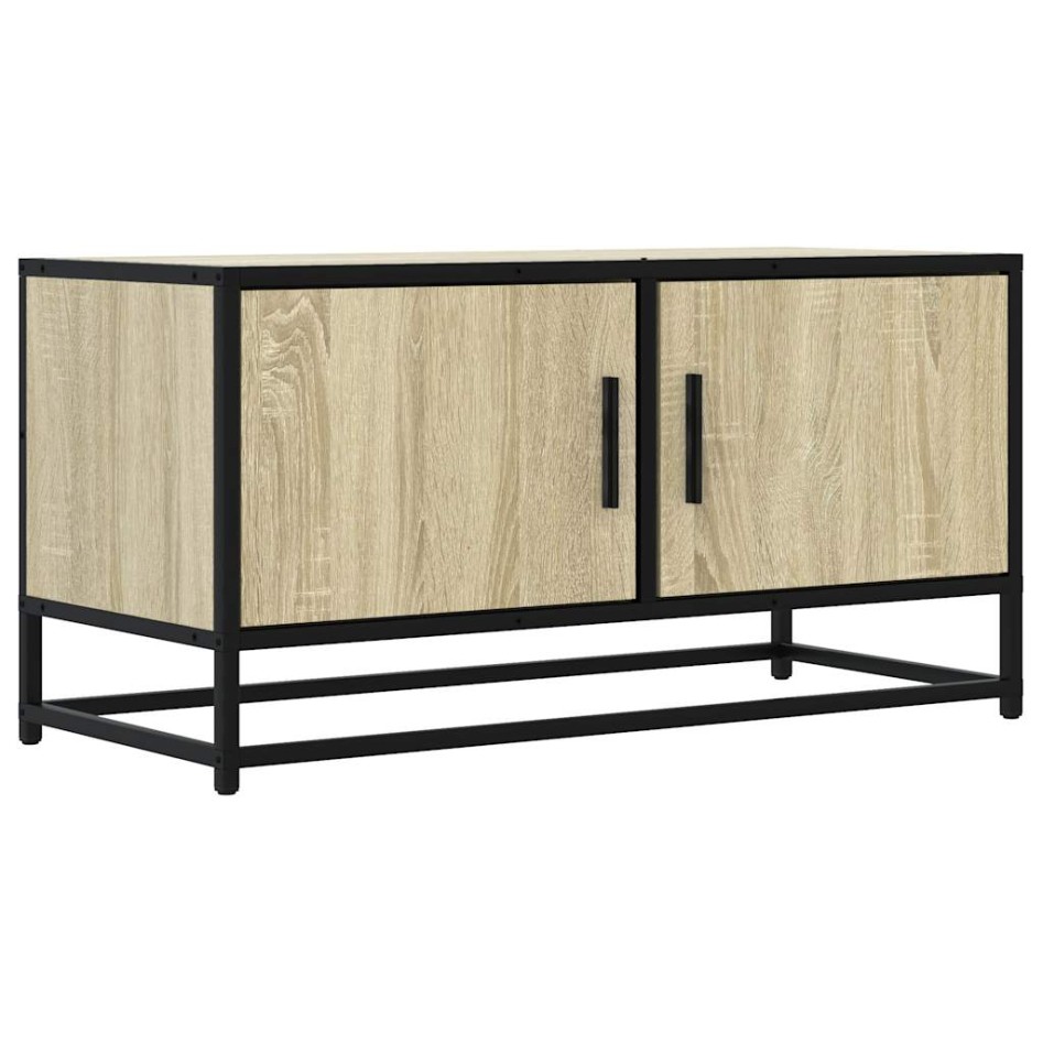 Mueble TV metal y madera ingeniería roble Sonoma 80x34,5x40