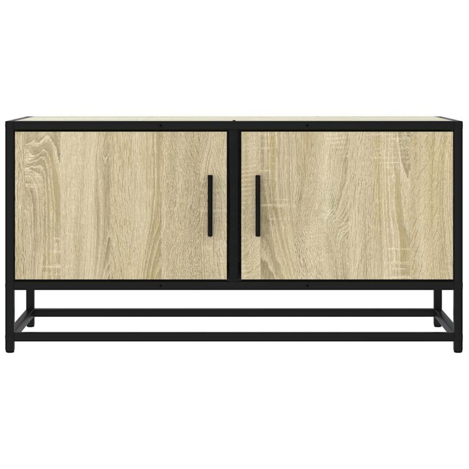 Mueble TV metal y madera ingeniería roble Sonoma 80x34,5x40