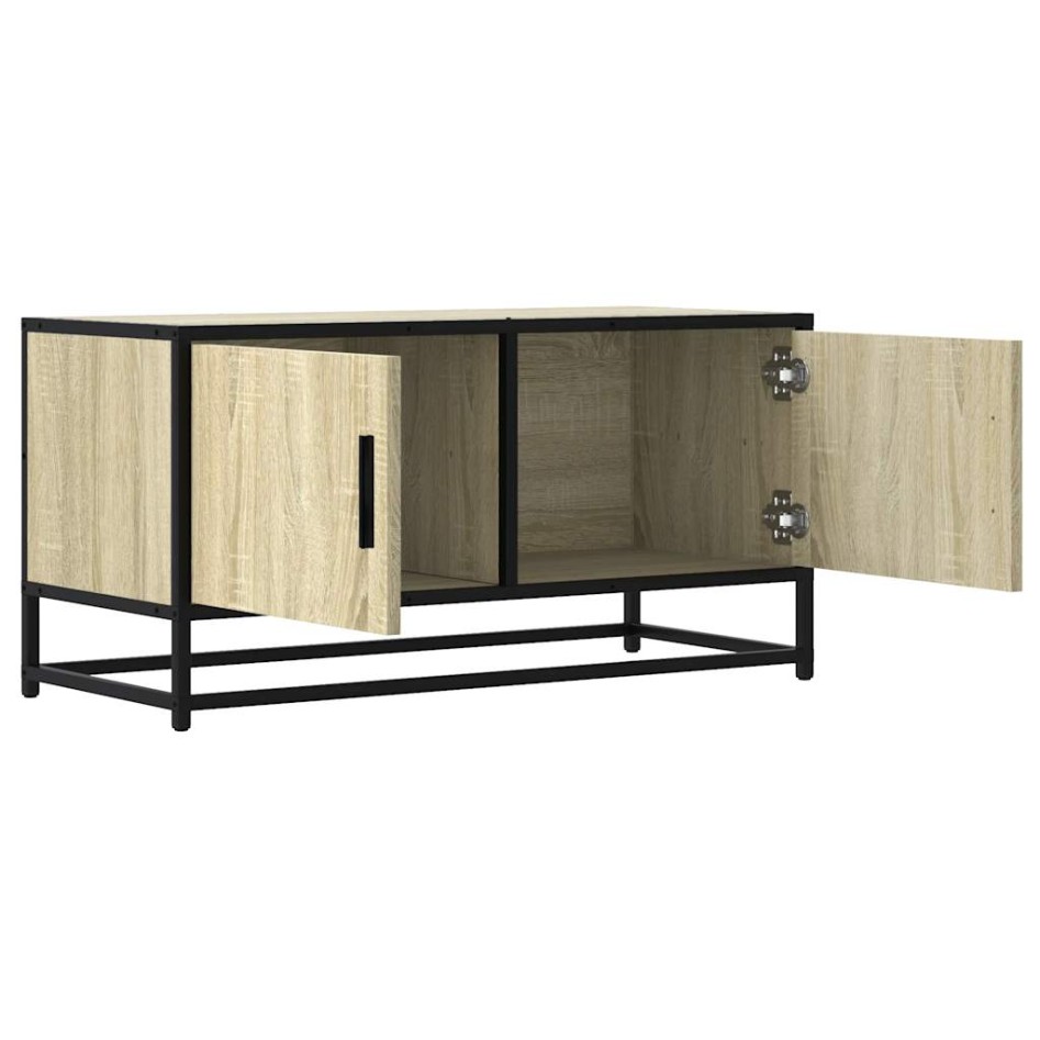 Mueble TV metal y madera ingeniería roble Sonoma 80x34,5x40