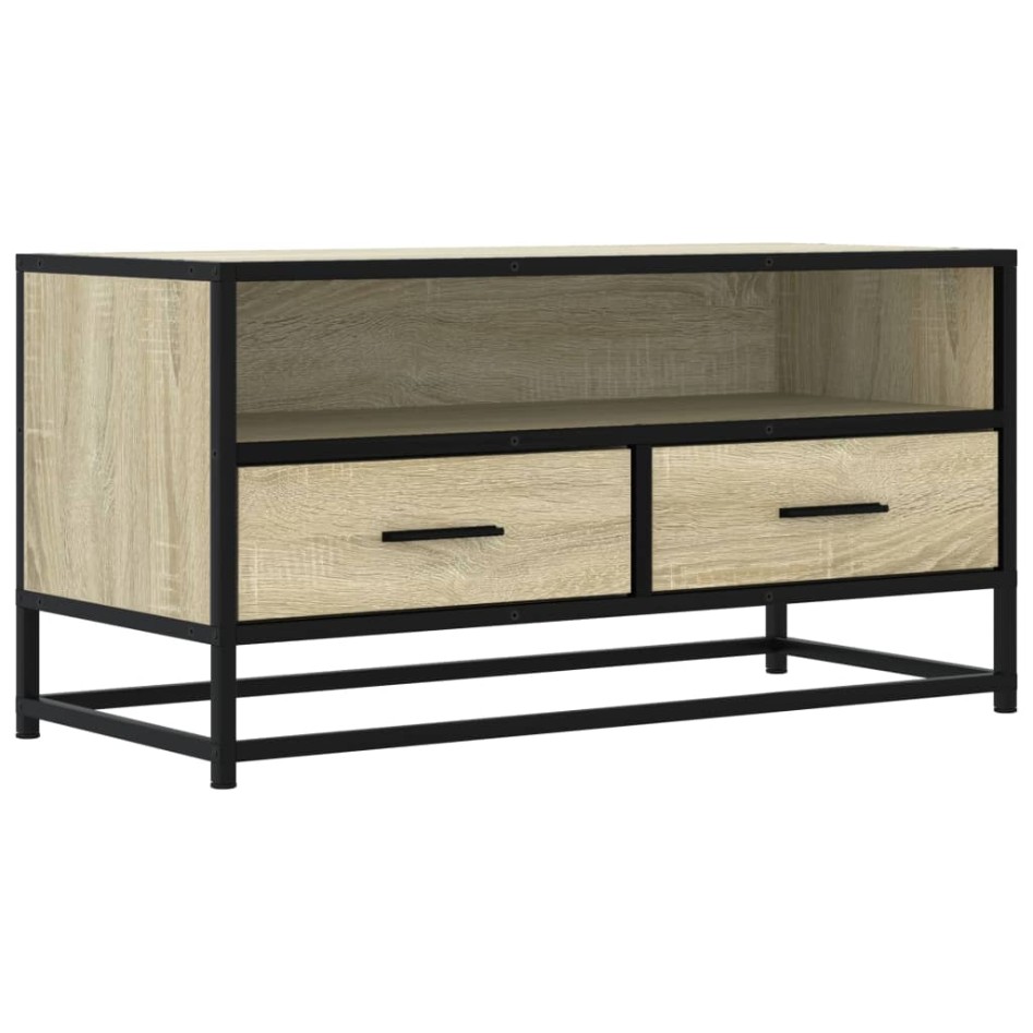 Mueble TV metal y madera ingeniería roble Sonoma 80x34,5x40