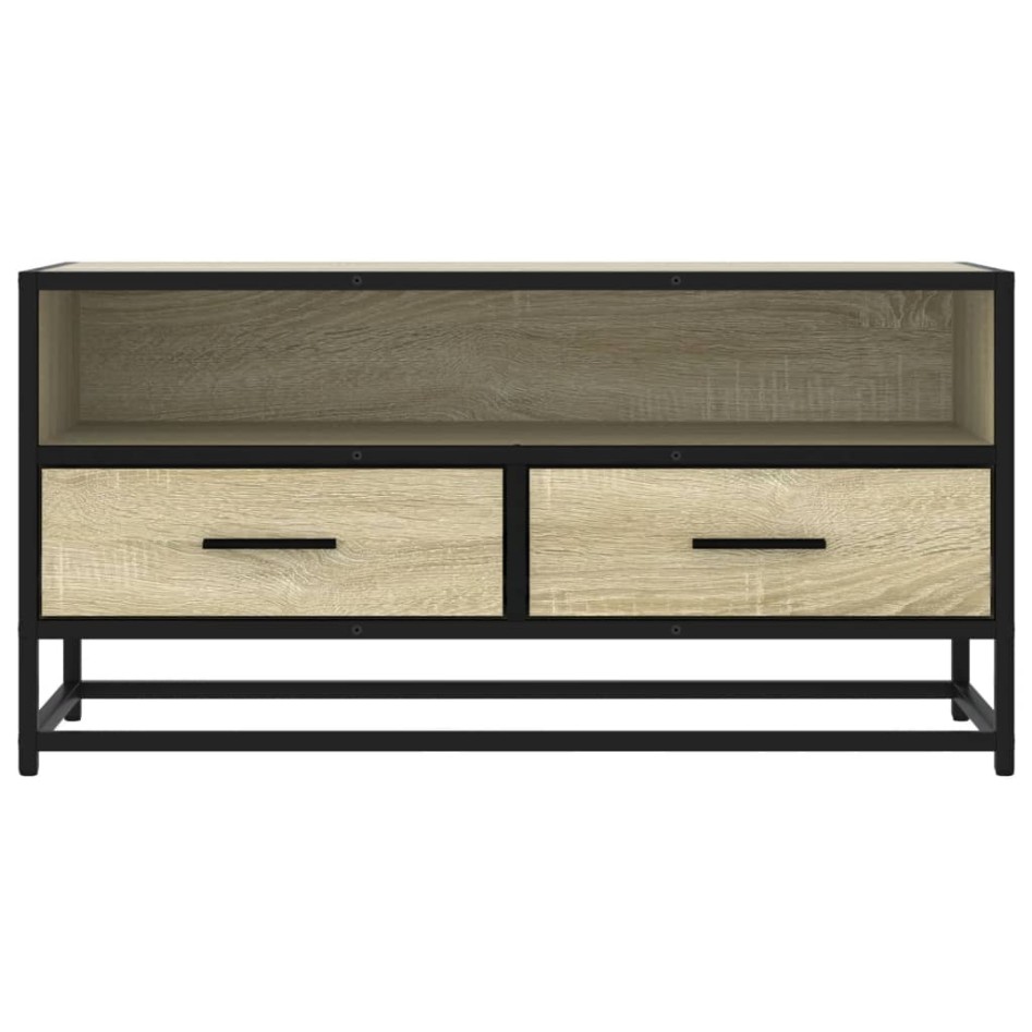 Mueble TV metal y madera ingeniería roble Sonoma 80x34,5x40
