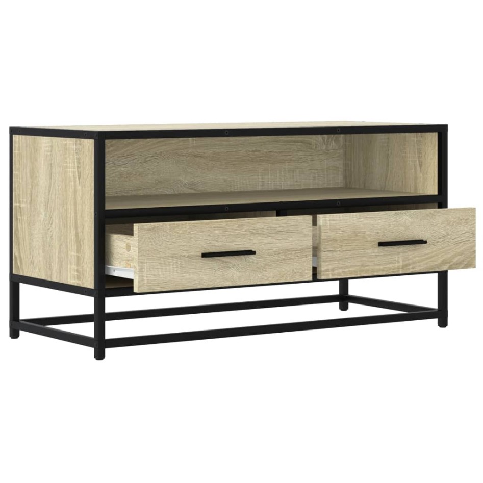 Mueble TV metal y madera ingeniería roble Sonoma 80x34,5x40
