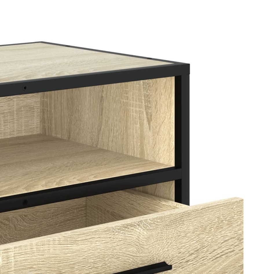 Mueble TV metal y madera ingeniería roble Sonoma 80x34,5x40
