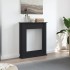 Borde de chimenea madera de ingeniería negro 75x20x87,5