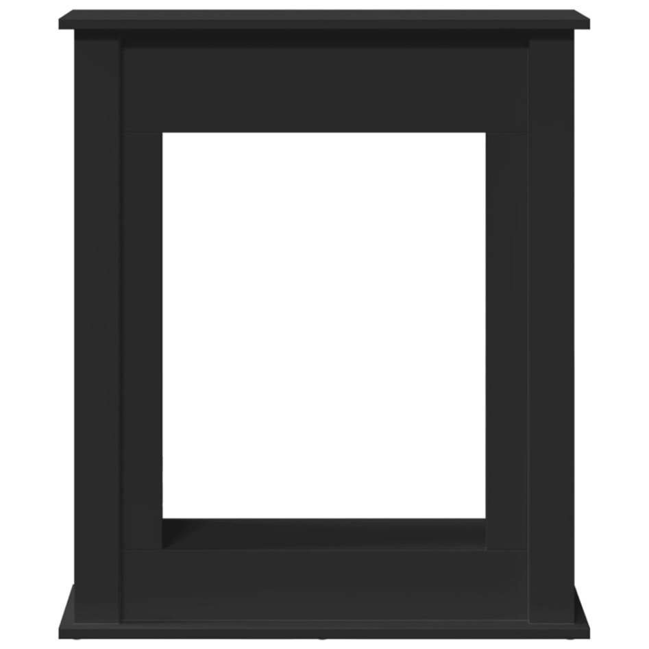 Borde de chimenea madera de ingeniería negro 75x20x87,5