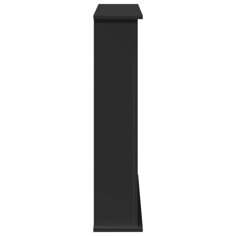 Borde de chimenea madera de ingeniería negro 75x20x87,5