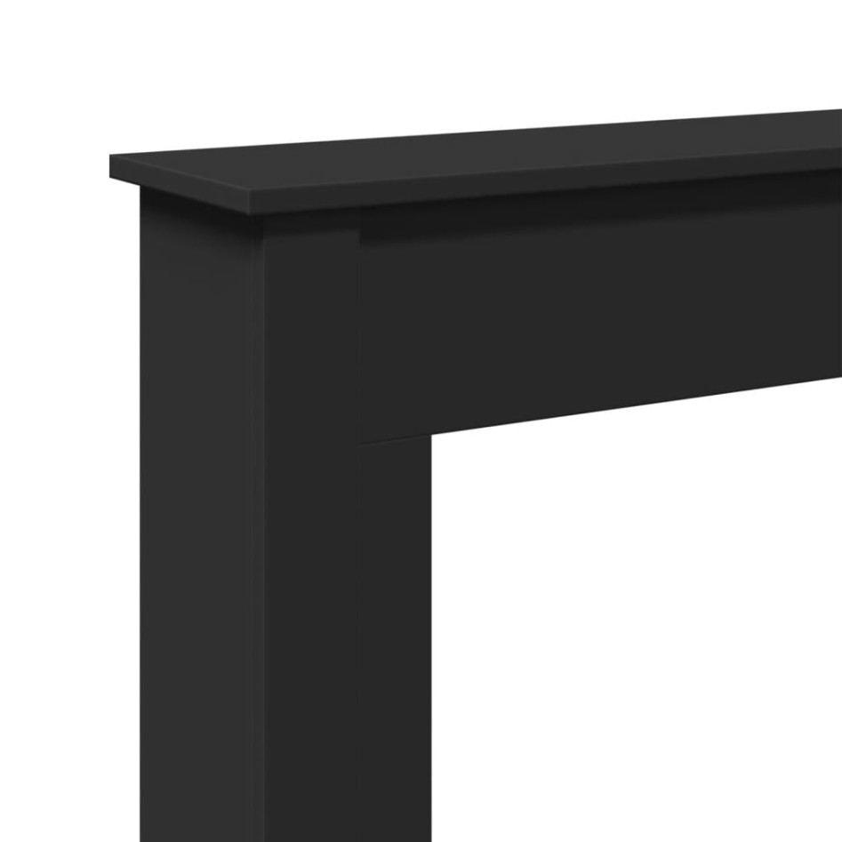 Borde de chimenea madera de ingeniería negro 75x20x87,5