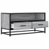 Mueble TV madera ingeniería y metal roble ahumado 80x34,5x40