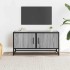 Mueble TV madera ingeniería y metal roble ahumado 80x34,5x40