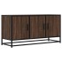 Mueble TV madera ingeniería y metal marrón roble 100x35x50
