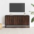 Mueble TV madera ingeniería y metal marrón roble 100x35x50