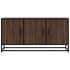 Mueble TV madera ingeniería y metal marrón roble 100x35x50