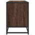 Mueble TV madera ingeniería y metal marrón roble 100x35x50