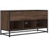 Mueble TV madera ingeniería y metal marrón roble 100x35x50