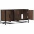 Mueble TV madera ingeniería y metal marrón roble 100x35x50