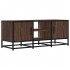 Mueble TV metal y madera ingeniería marrón roble 100x35x41