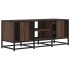 Mueble TV metal y madera ingeniería marrón roble 100x35x41