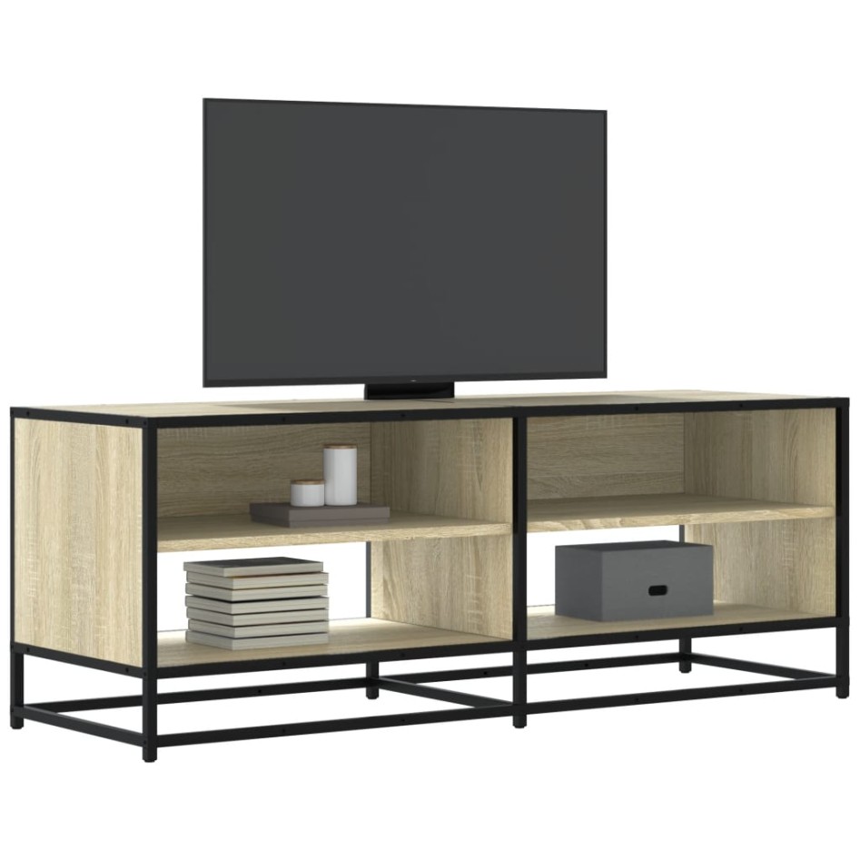 Mueble TV metal y madera ingeniería roble Sonoma 120,5x40x46