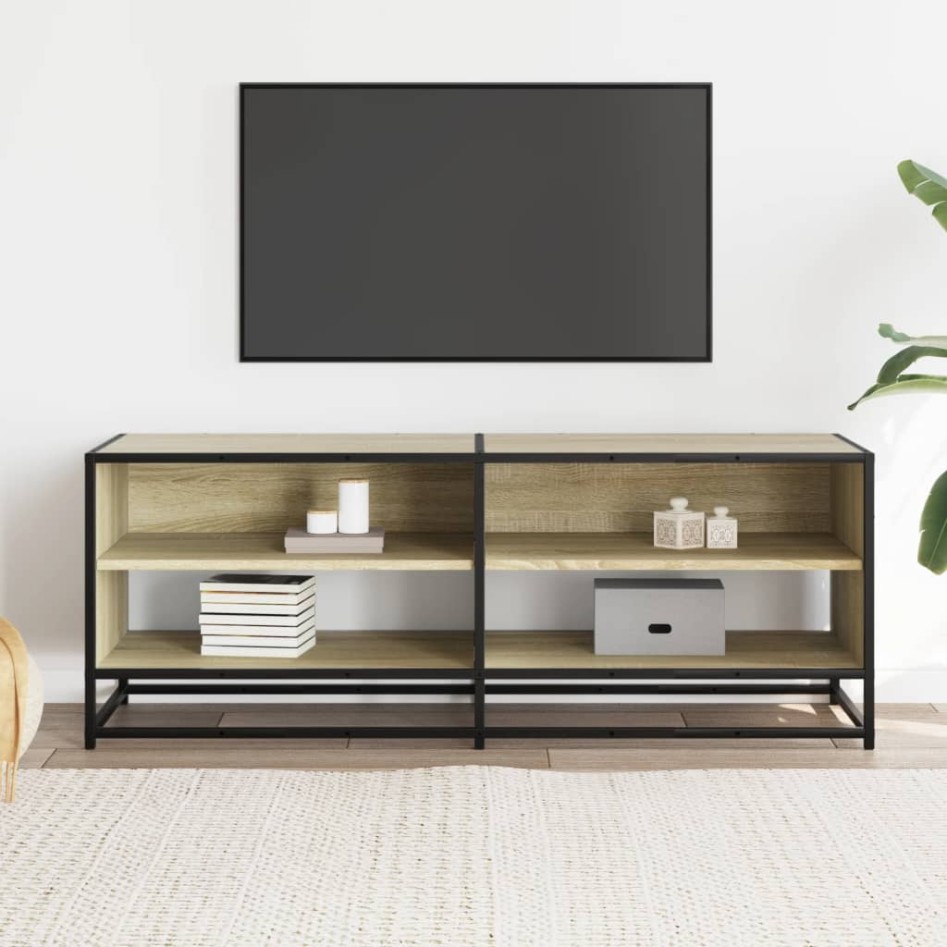 Mueble TV metal y madera ingeniería roble Sonoma 120,5x40x46