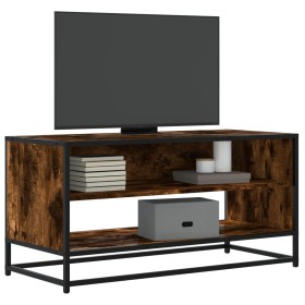 Mueble TV metal y madera ingeniería roble humo 91x40x46