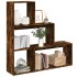 Librería divisora 3 niveles madera roble ahumado 123x29x123