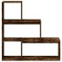 Librería divisora 3 niveles madera roble ahumado 123x29x123