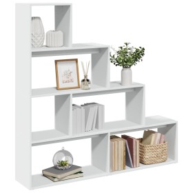 Librería divisora 4 niveles madera blanca 143,5x29x143,5