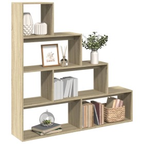 Librería divisora 4 niveles madera Sonoma 143,5x29x143,5