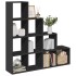 Librería divisora 4 niveles madera negra 131,5x29x131,5