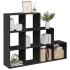 Librería divisora 3 niveles madera negra 137,5x29x103,5
