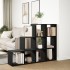 Librería divisora 3 niveles madera negra 137,5x29x103,5