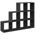 Librería divisora 3 niveles madera negra 137,5x29x103,5