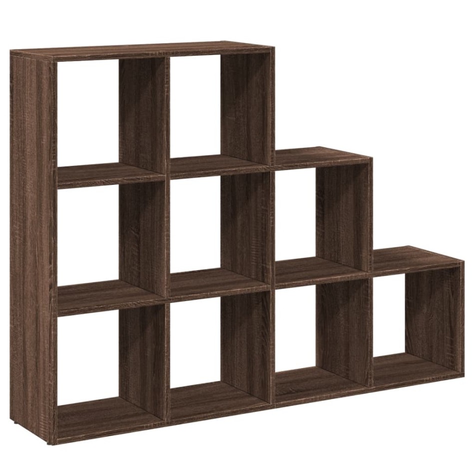 Librería divisora 3 niveles madera marrón 137,5x29x103,5
