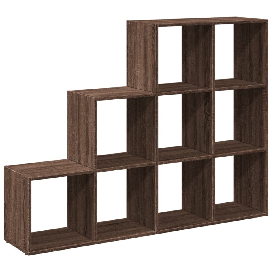 Librería divisora 3 niveles madera marrón 137,5x29x103,5