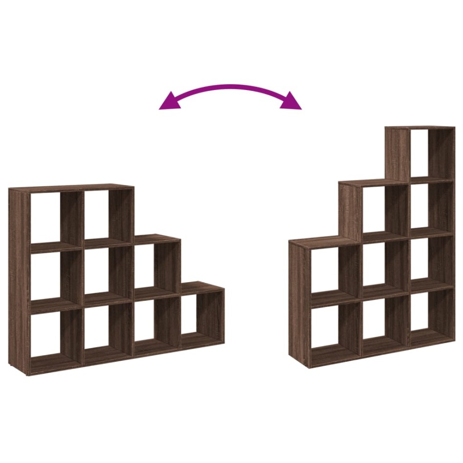 Librería divisora 3 niveles madera marrón 137,5x29x103,5