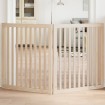 Puerta para perros plegable 2 paneles madera de álamo 160 cm