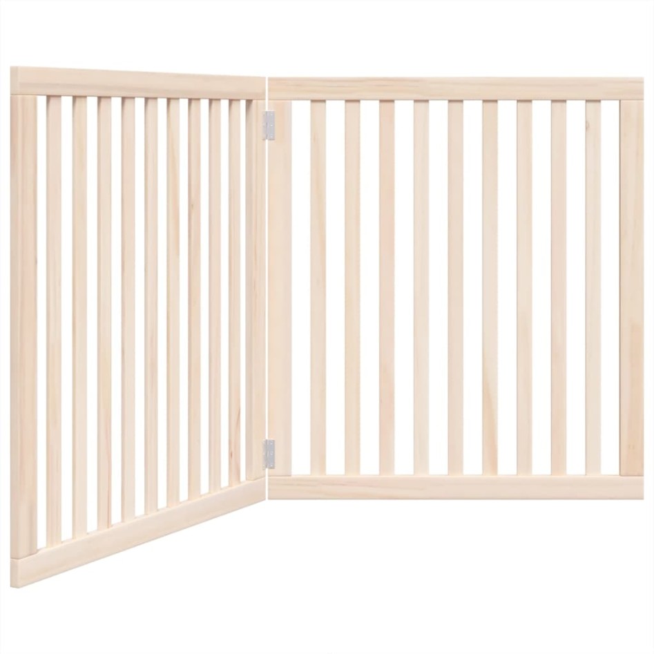 Puerta para perros plegable 2 paneles madera de álamo 160