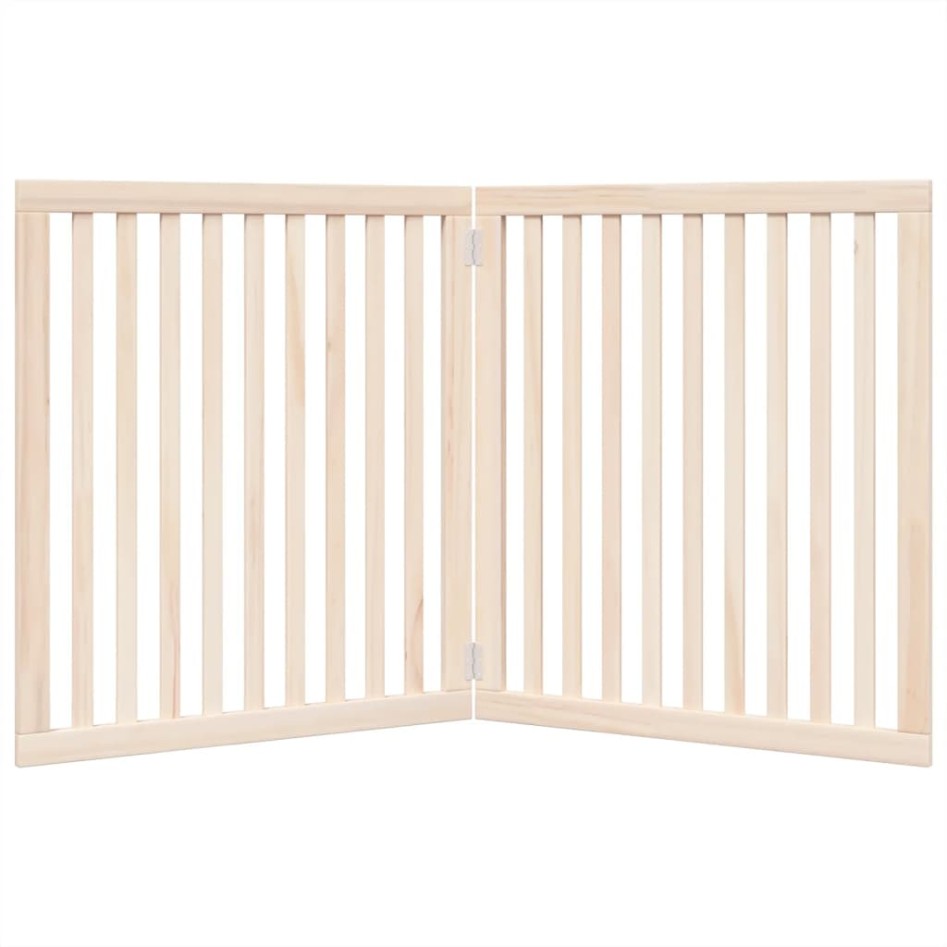 Puerta para perros plegable 2 paneles madera de álamo 160