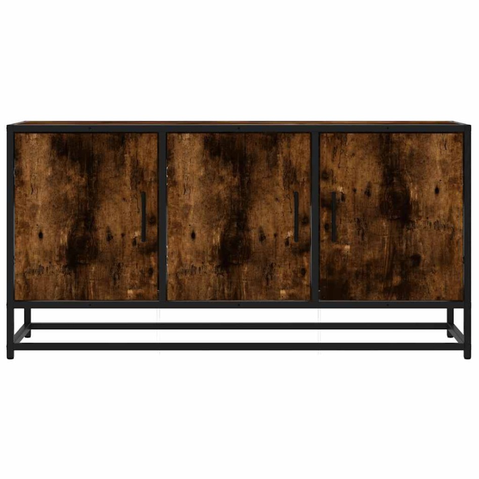 Mueble TV metal y madera ingeniería roble humo 100x35x50
