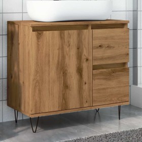 Mueble de lavabo madera de ingeniería roble artisan 65x33x60