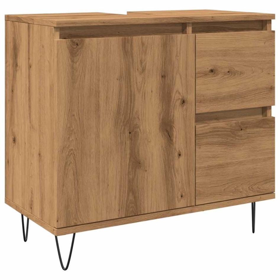 Mueble de lavabo madera de ingeniería roble artisan 65x33x60