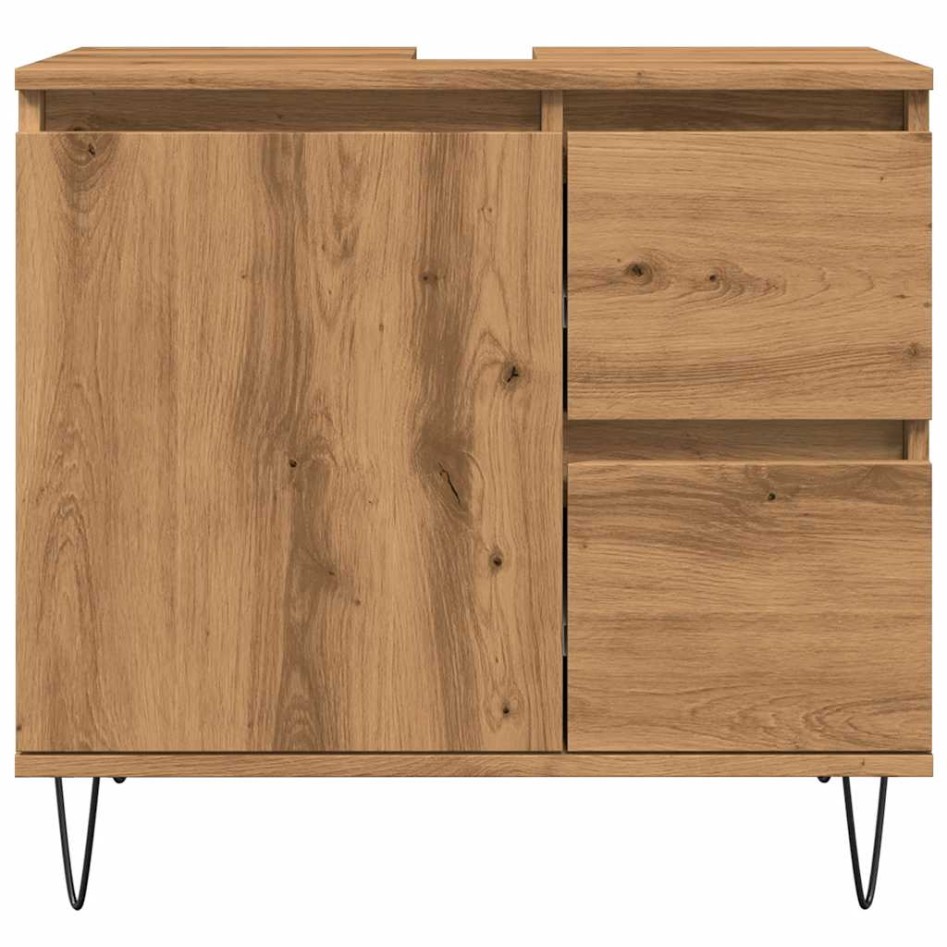Mueble de lavabo madera de ingeniería roble artisan 65x33x60