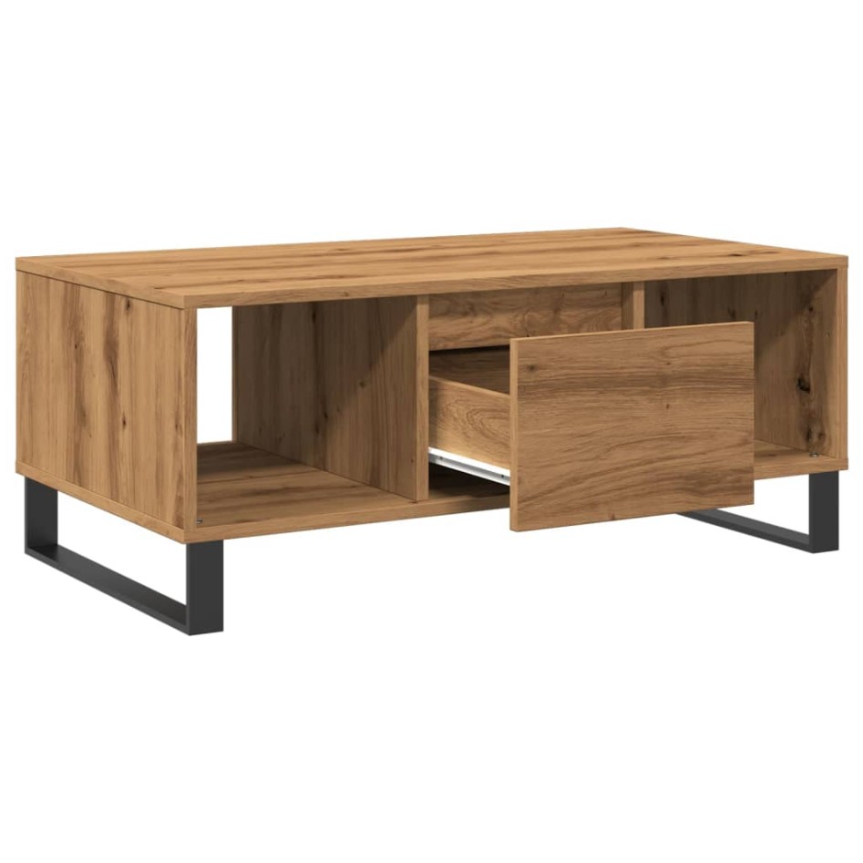 Mesa de centro madera de ingeniería roble artisan 90x50x36,5