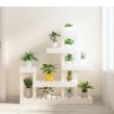 Soporte para plantas madera maciza de pino blanco 92x25x97 cm